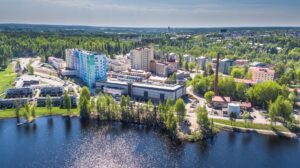 keskusairaala ilmasta kuvattuna