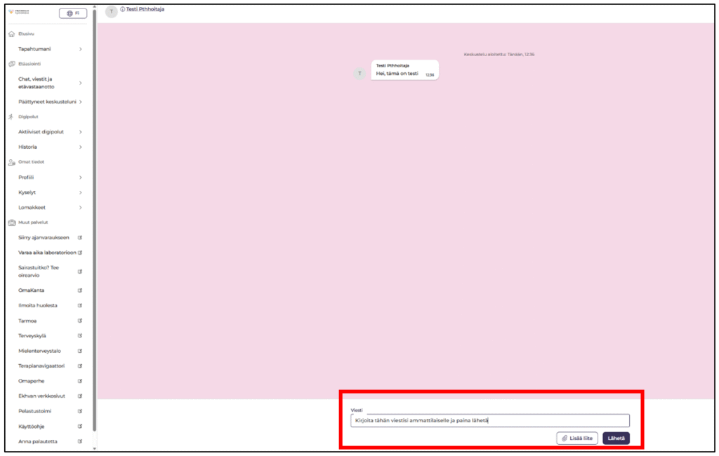 Oma Ekhvan keskustelukentän näkymä